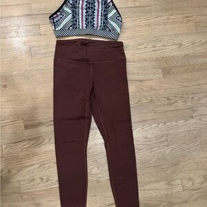 Prana dusty rose leggings and bra